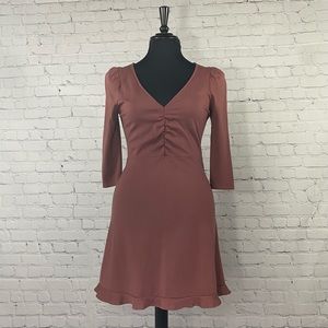 Express Mauve Fit and Flare Dress